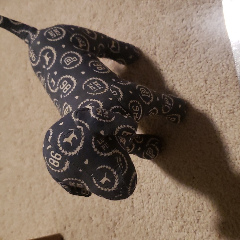 Pink Victoria Secret Dog navy and white